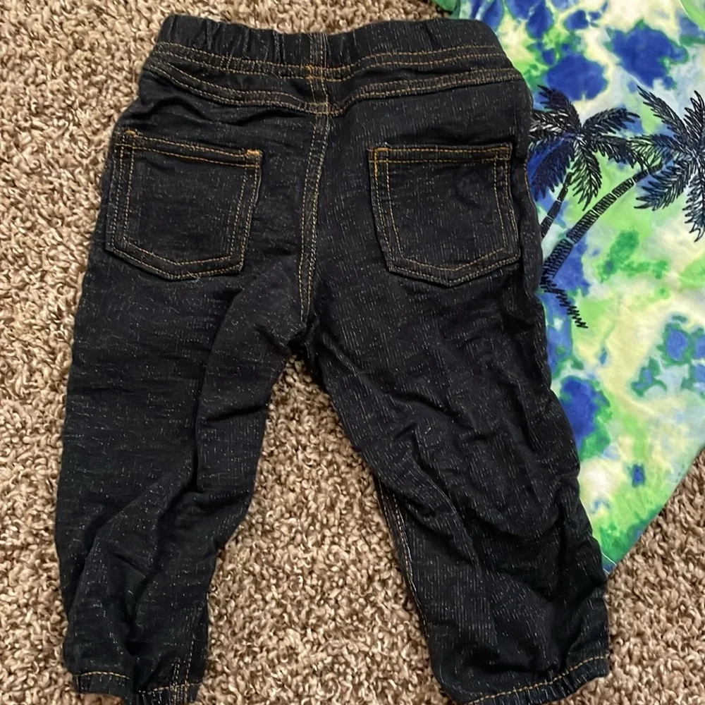 2 PC Tie-Dye Gymboree Palm Tree Shirt & Blue Pants Set Both are SZ 12M Like New